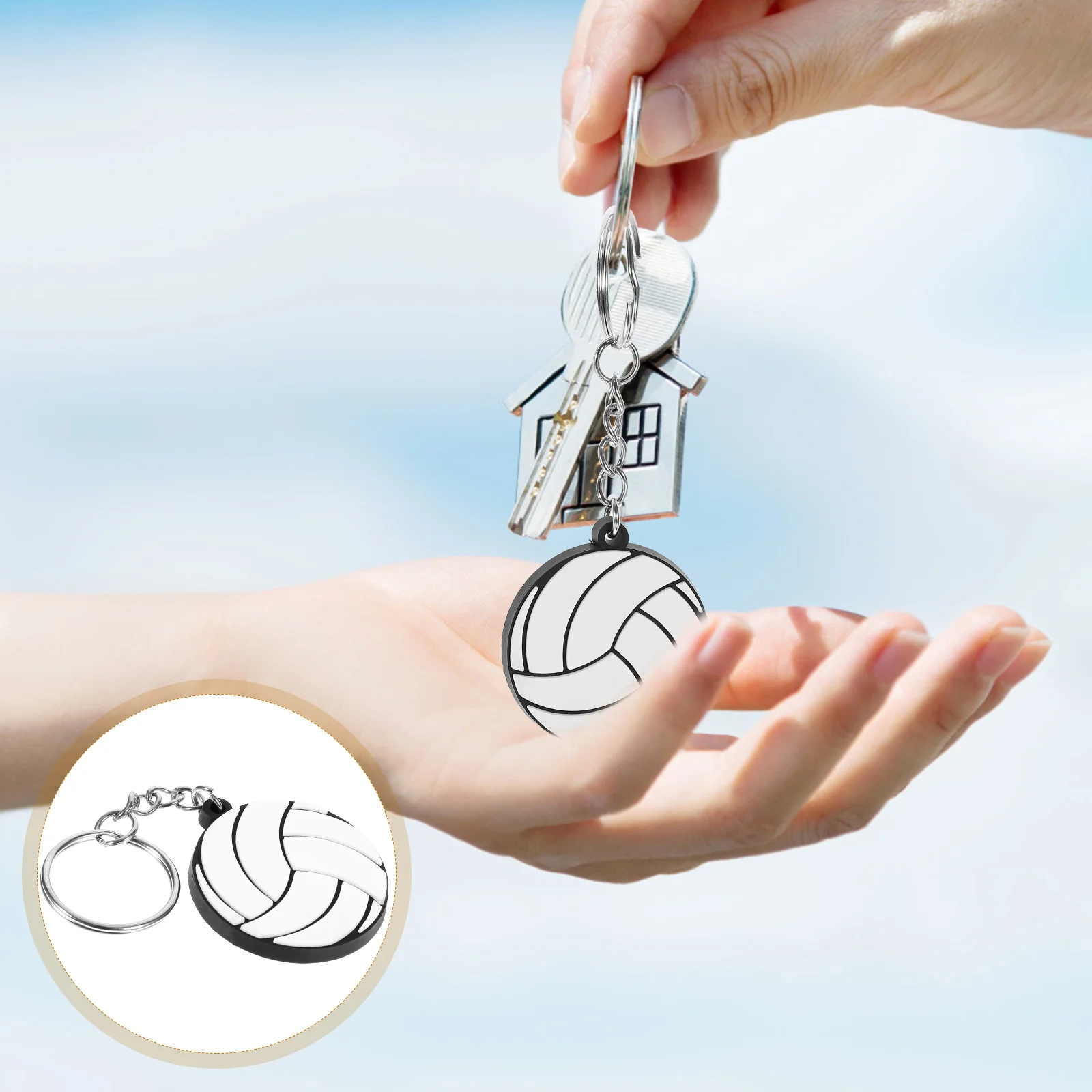 20 Pcs PVC Keychain Volleyball Keychains for Backpacks Decorate Metal Decoration Pendant