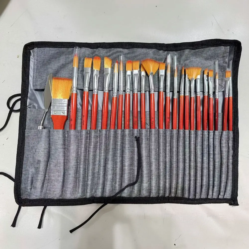 Professional Art Paint Brush Set Palette Kit Nylon Hair Brushes For Oil Acrylic Watercolor Drawing Craft Supplies