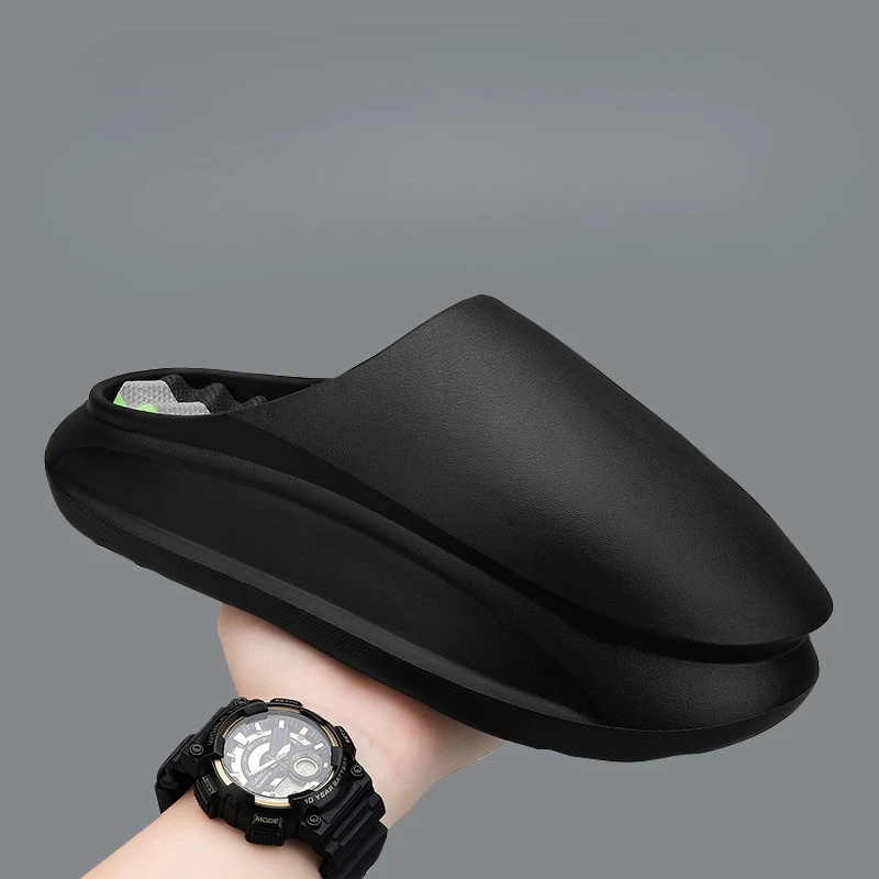 Men's New Summer Wear Thick-soled Cold Slippers, Couple's Solid-color Sandals, Casual Bag Head Drag
