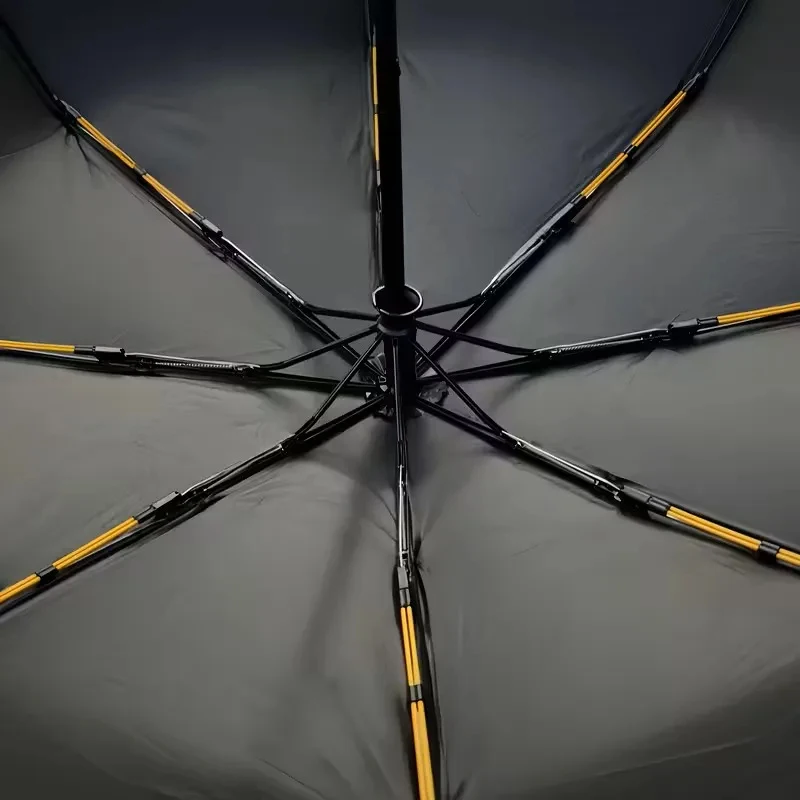 16 Ribs Automatic Folding Umbrella Double Layer Fiberglass Frame Windproof UPF Sun Protection Minimalist Portable Sun Umbrella