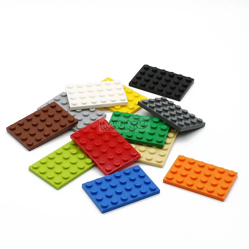 Marumine-Building Blocks Base Plate, MOC Bricks, Peças DIY, Acessórios para Kit de Modelagem Base, Baseplate Clássico, 4x6, 10Pcs, 3032