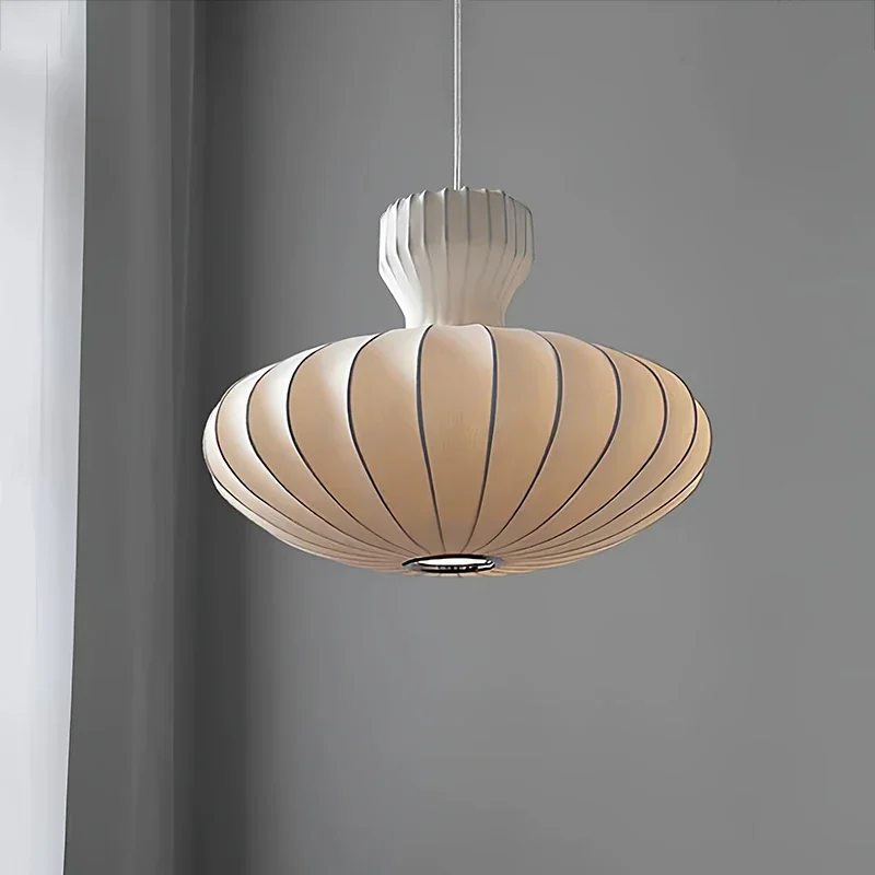 

Wabi Sabi Silk Led Nordic Pendant Light Living Dining Room Bedroom Bar Home Decor Chandelier Indoor Lighting Lustre Hanging Lamp