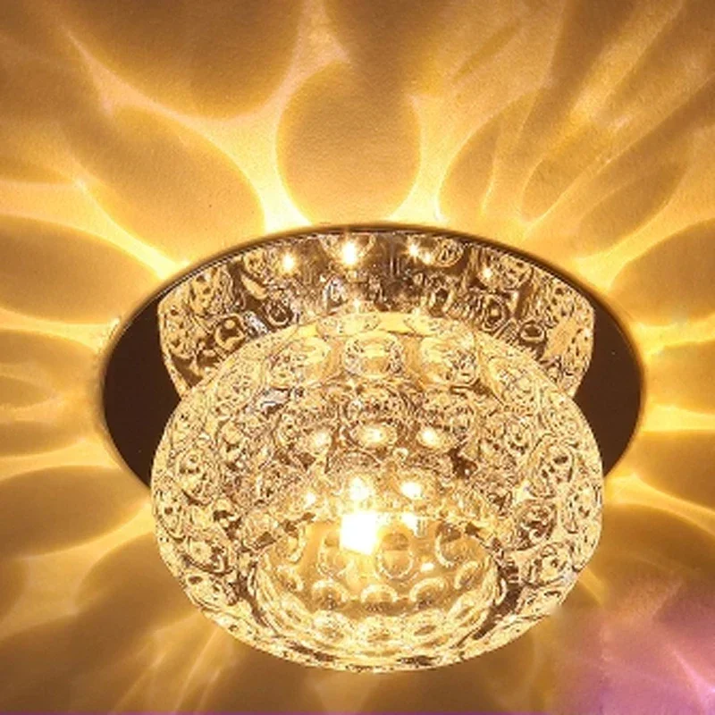 

Round Crystal LED bulb Ceiling Lighting Fixture Home Deco Entrance Lamp Insert Mounted