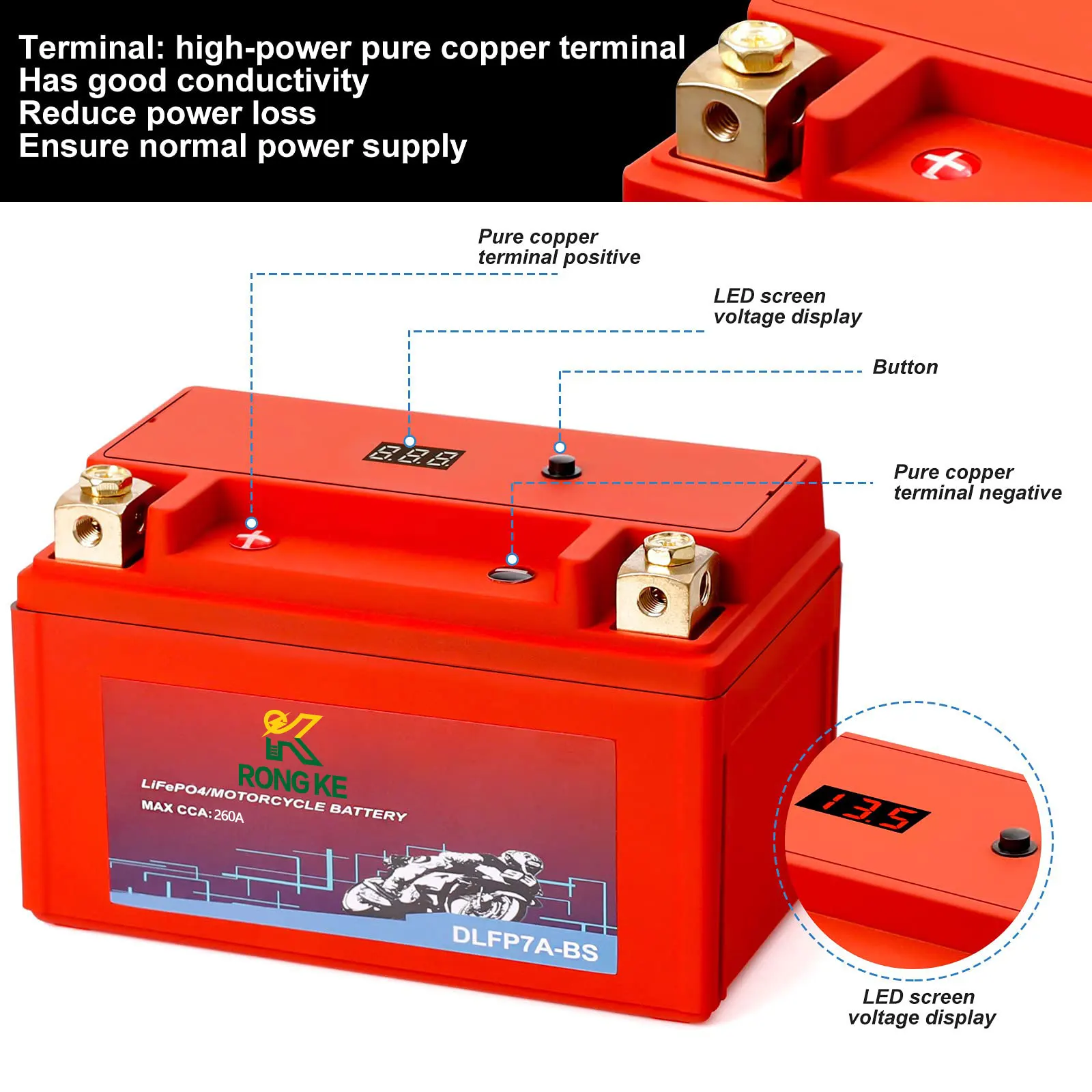 12N9 12.8V 7AH Lifepo4แบตเตอรี่ลิเธียมแบตเตอรี่โทรศัพท์ YT7BS YT4BS 12N9 Y7BS YT5BS12N9สำหรับรถจักรยานยนต์5Ah 7Ah160CCA 150CCA 165CCA 12.8V