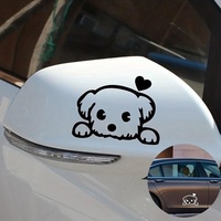 2pcs/set Cute Dog Car Motorcycle Off-road Truck Window Wall Act The Role of Stickers Rearview Mirror Sticker Car Accessories