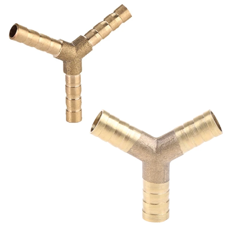 Brass Barb Hose Fitting Connector 2/3/4-way Hose Joint Water Tube Pipe Fittings for Air Oil Gas(6-10mm/0.24-0.39'' ) Dropship