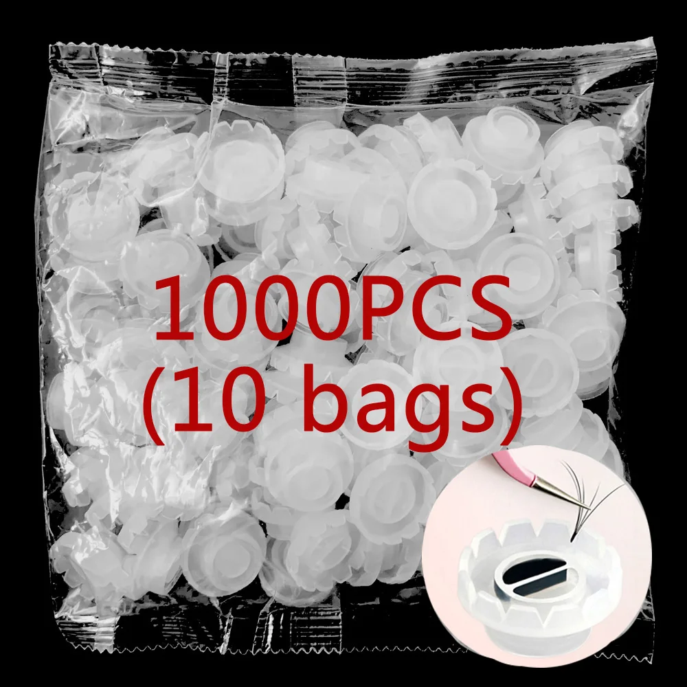 Wholesale 1000Pcs Disposable Eyelash Glue Fan Cup Rings Holder Container Tattoo Pigment Eyelash Extension Tools Lash Supplies