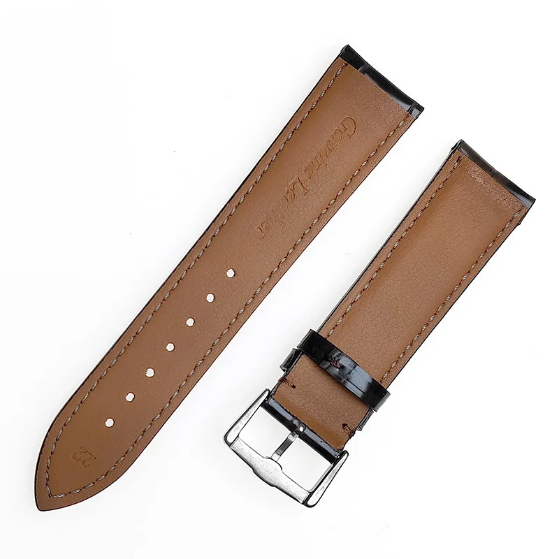 14mm 16mm 18mm 19mm 20mm 21mm 22mm flat end bamboo knot pattern glossy surface, soft and comfortable leather cowhide strap
