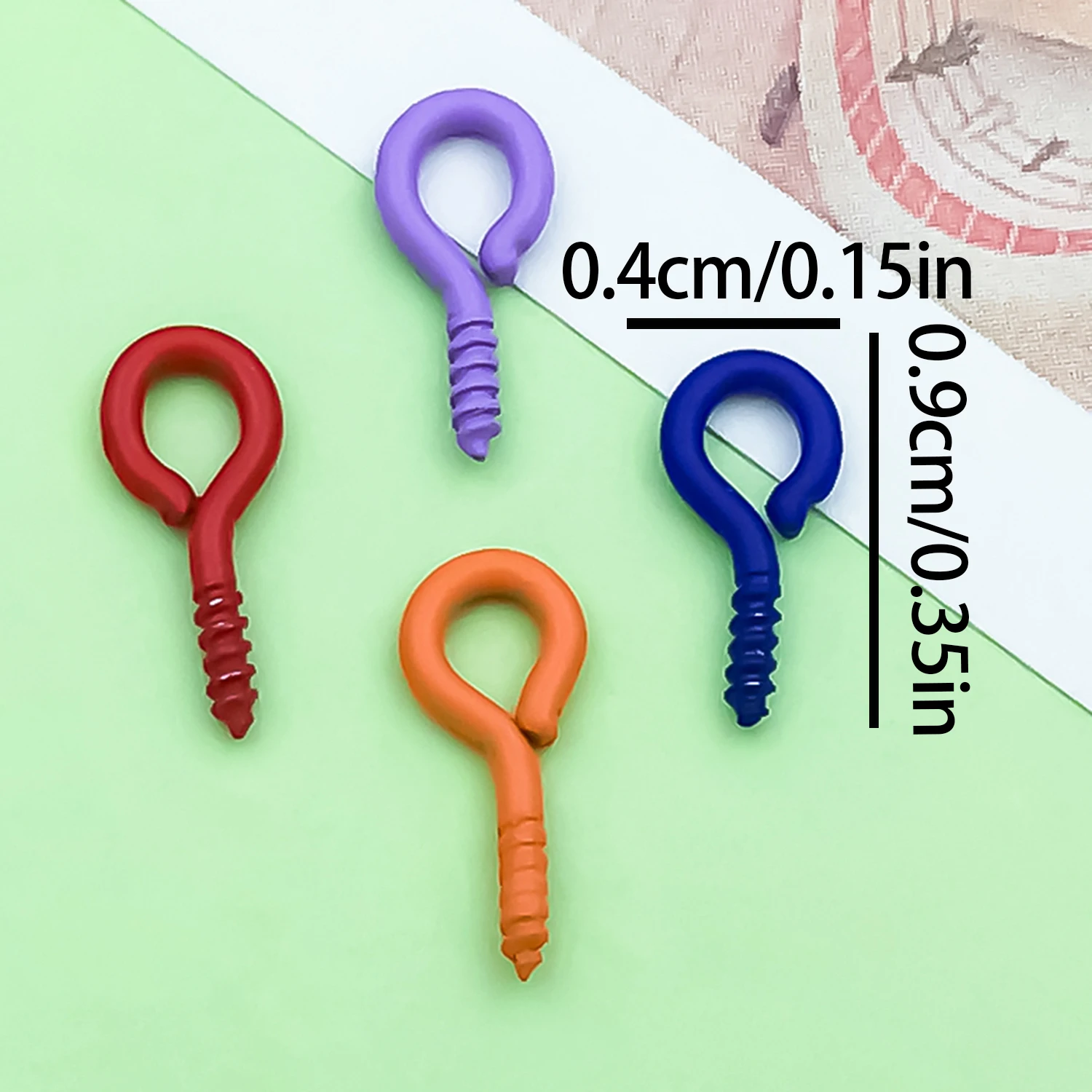 200pcs 9x4mm Alloy Sheep Eye Nail Spray Painted Colorful Spiral Closed Connector For DIY Charms Jewelry Making Findings Supplies view 4