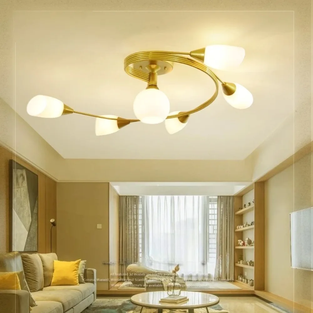 Iron Ceiling Light, Modern Minimalist Spiral Shape