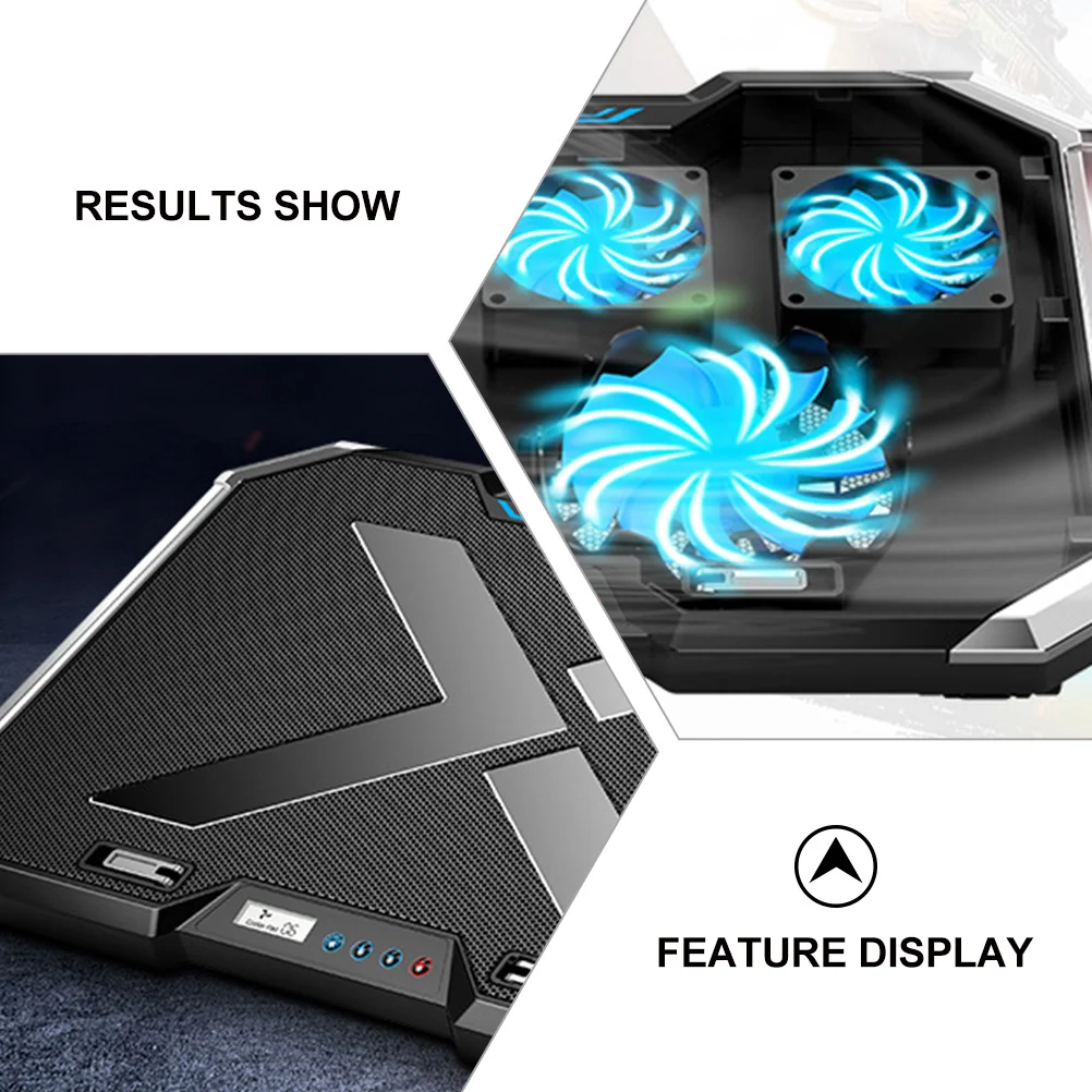 

Rgb LED Laptop Cooling Pad Large Fan Adjustable 7-Angle Ventilated Support Universal for Gaming Notebook Cooler Inch