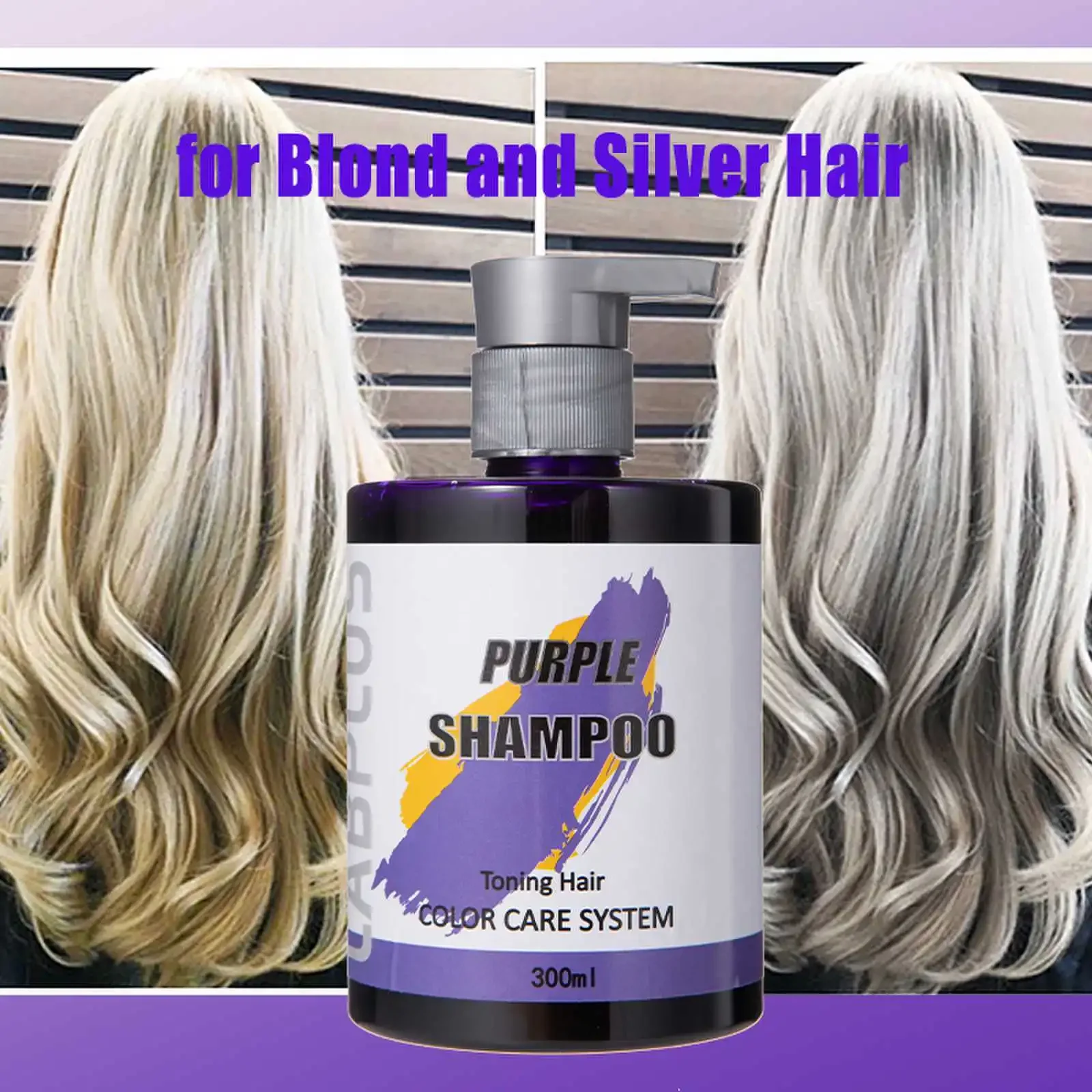 

300ml Yellow Removing Shampoo for hair whitening removing yellow gray silver fixing purple shampoo