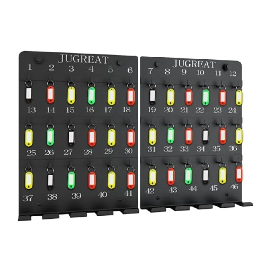 

Metal Key Hooks Board with 46 HooksKey Holder for Wall Metal Key Rack with 38 Key Tags Wall-Mounted Key Hanging Board for Garag