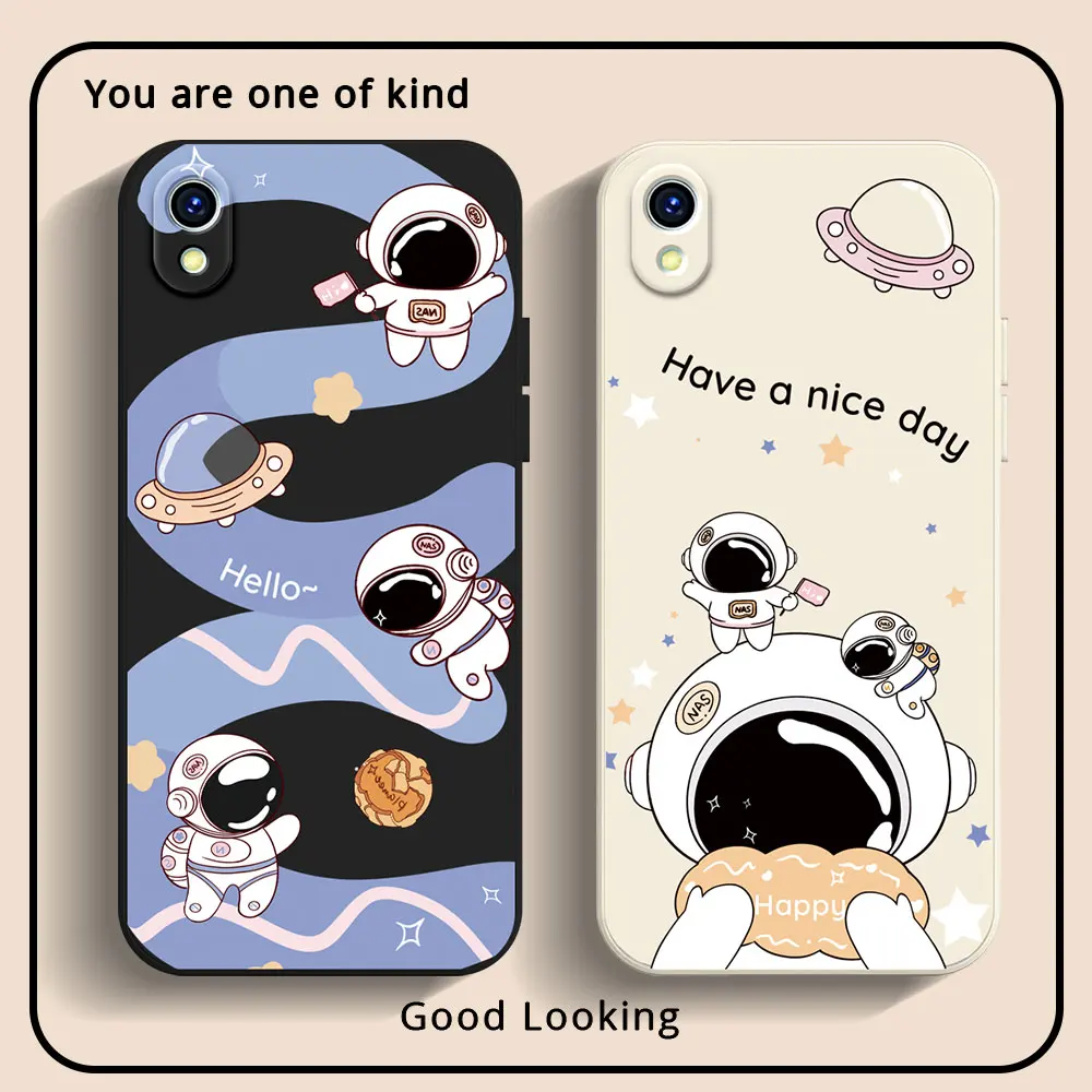 Astronaut Case For Vivo 1820 1906 1904 1811 1907 1940 1941 1801 1807 1804 1818 1606 1608 1724 Shockproof Soft TPU Silicone Cover