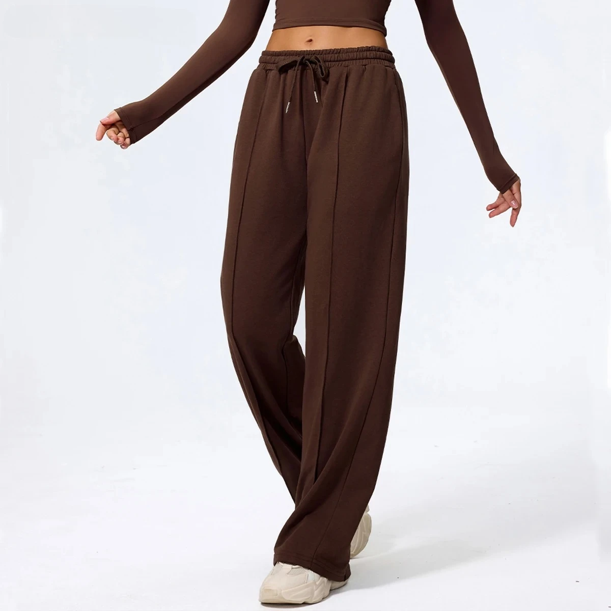 

Sweatpants Women Casual Outdoor Running Workout Yoga Long Pants Gym Straight Fit Drawstring Pocket Sport Pants Female
