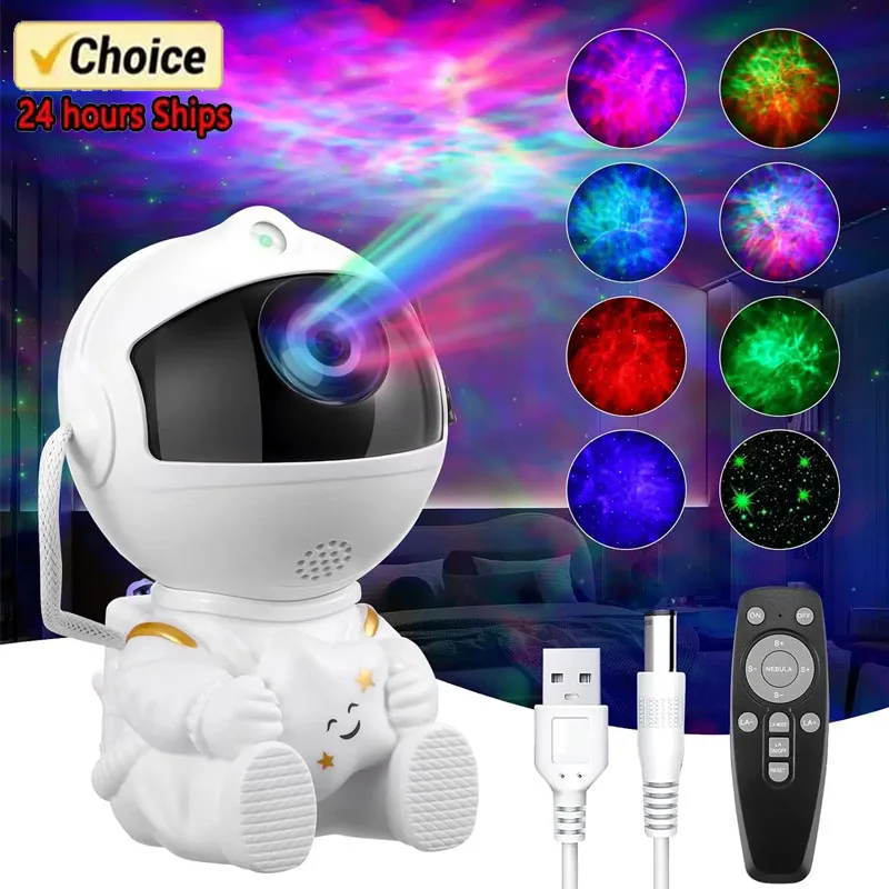 Astronaut Starry Sky Projector Night Light Galaxy Star Sky LED Projection Lamp With Remote For Kids Bedroom Home Party Decor