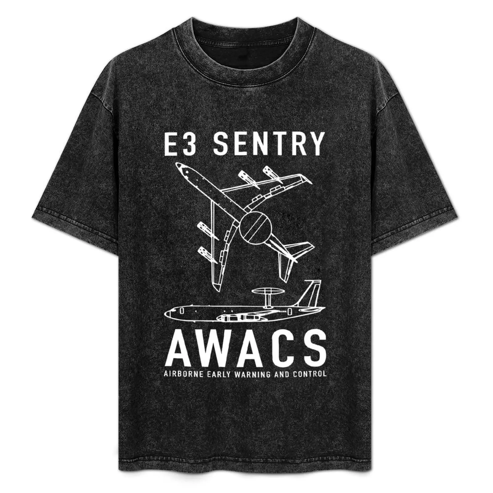 E-3 Sentry AWACS Early Warning Aircraft Plane Blueprints T-Shirt essential t shirt shirts graphic tee clothing for men