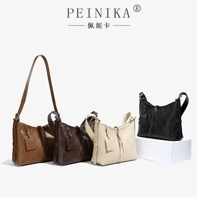 

Минималистичные стильные однотонные сумки для подгузников для женщин, роскошная сумка через плечо, простая кожаная сумка-мессенджер, модная повседневная элегантная сумка.