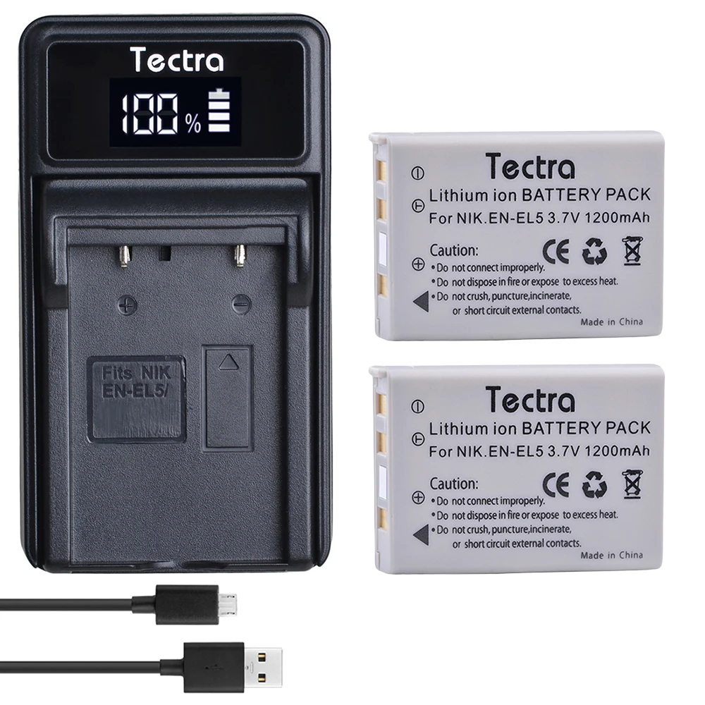 

EN-EL5 Camera Battery + LED USB Charger for Nikon Coolpix P3, P4, P90, P80, P100, P500, P510, P520, P530, P5000, P6000