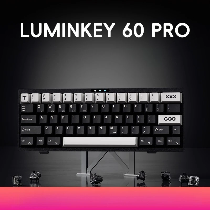 LK60PRO Tri-mode Mechanical Keyboard Customized Hot Swappble Aluminum HIFI Gasket Wireless Ergonomic Game Mechanical Keyboard