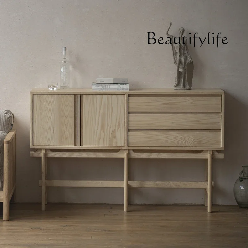 BJ Living Room, Household Side Cabinet, Solid Wood Cabinet Character Storage, Porch Cabinet, Drawer Niche Design