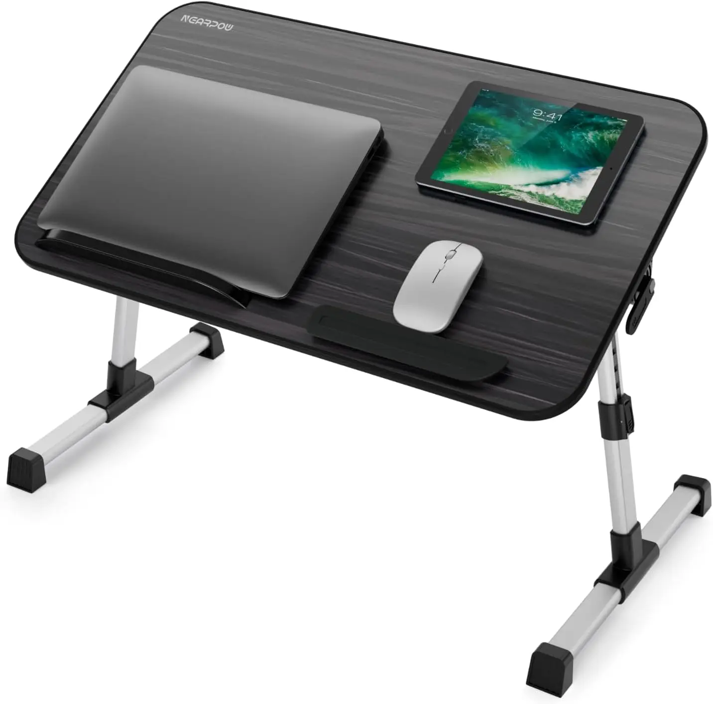 

Adjustable Laptop Bed Tray with Foldable Legs, Portable Standing Table for Sofa Couch Floor - Medium