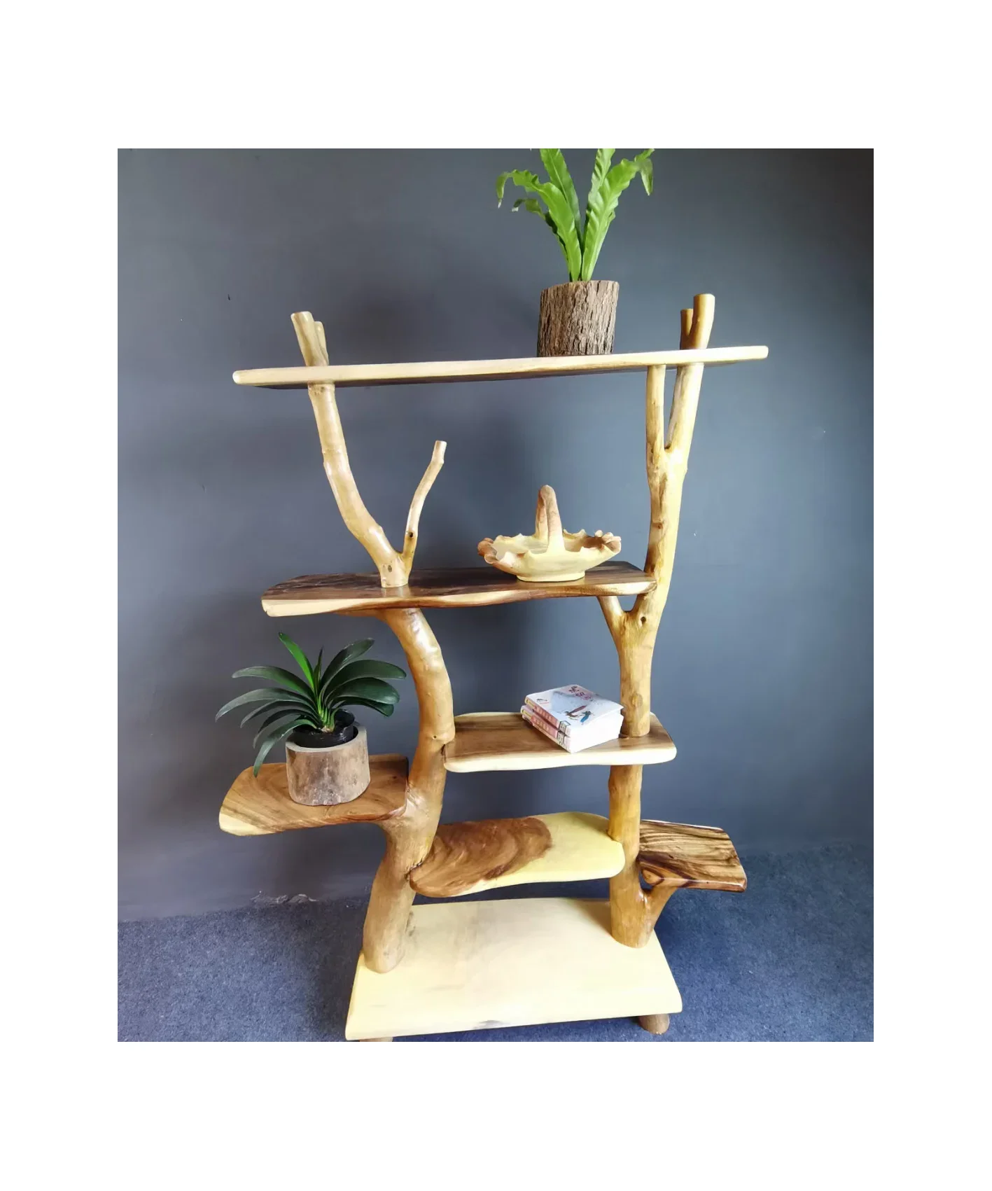 High Quality Wooden Flower Ladder Display Rack Standing Plant Stand