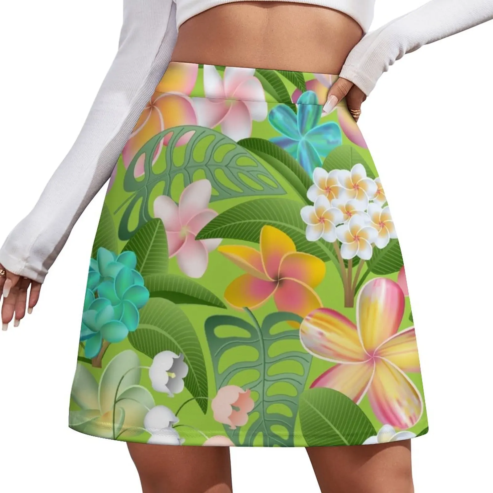 

Tropical Plumeria Flowers 3 Mini Skirt luxury designer clothing women Short skirts womens skirts Mini Skirt