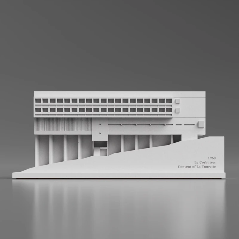 

Le Corbusier La Tourette Abbey Concrete Building Model Convent of La Tourette Decoration – Minimalist Architectural Sculpture
