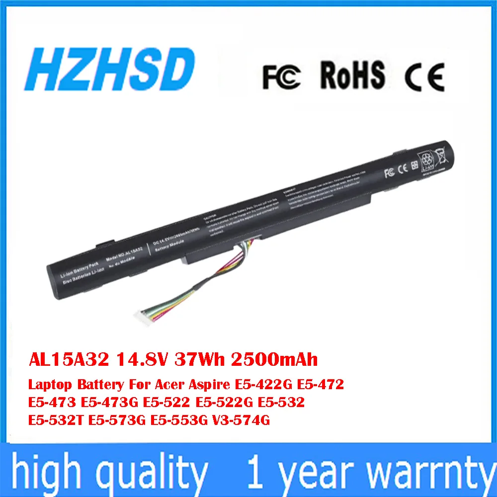 AL15A32 14,8 В 37 Втч 2500 мАч Аккумулятор для ноутбука Acer Aspire E5-422G E5-472 E5-473 E5-473G E5-522 E5-522G E5-532 E5-532T E5-573G