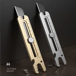 Multi-Function Stainless Steel Art Knife 18MM Heavy Duty Professional Retractable Box Cutter Double End Opening couteau Tools