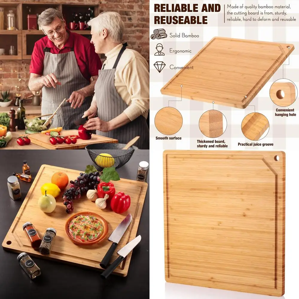 

20 x 20 Bamboo Square Burner Cover with Hole for RV Kitchen and Oven Use