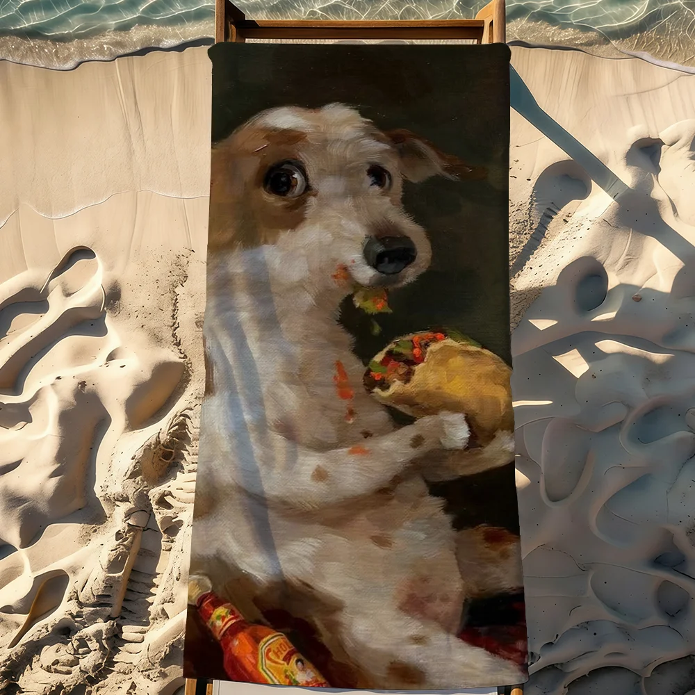 Art A-Alison Friend-S Cute Doggie Towel Sports Quick Dry Travel Camping Gear Sandproof Soft Light Large Beach Towel