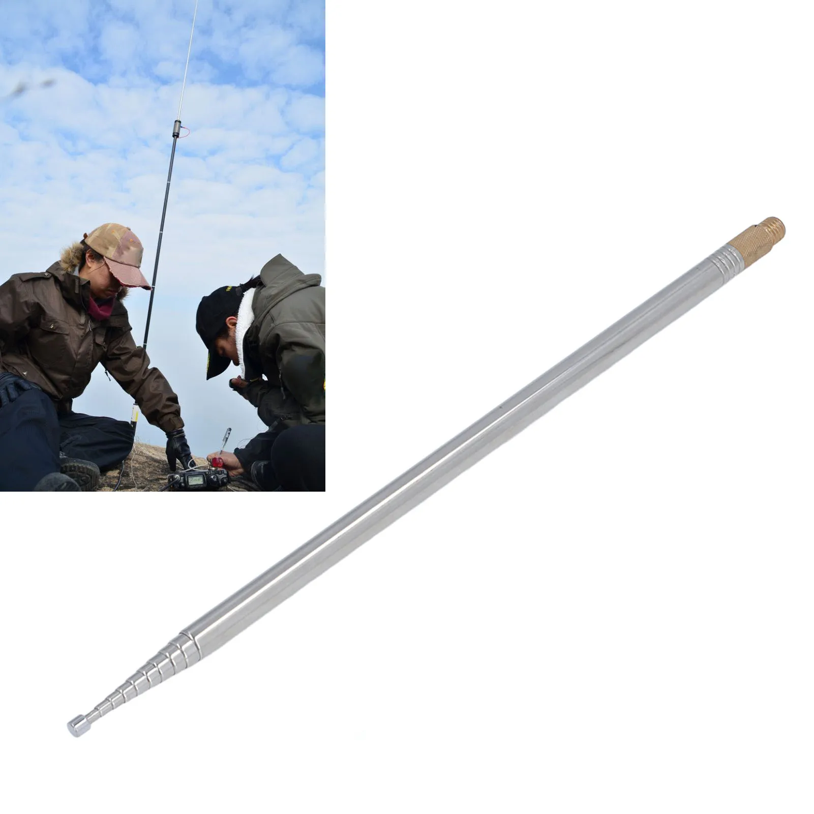 

Полнодиапазонная коротковолновая антенна 7 МГц-50 МГц Полночастотный диапазон 10 секций Телескопическая антенна Максимум 2,5 м Антенна из нержавеющей стали