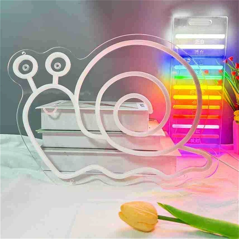 애니메이션 LED 네온 불빛, 만화 - 창의적인 달팽이 - 모양의 램프, 주변 조명, 투명 조각 장식 램프, 장식품