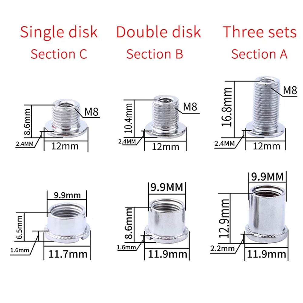 5 قطعة مسامير عجلة السلسلة الصلب دراجة اكسسوارات كرنك المكسرات أجزاء الدراجة الأسنان القرص مسامير الأظافر كرانسيت البراغي لوحة القرص مسمار