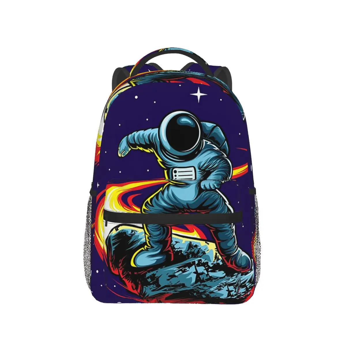 Astronaut Space Hovercraft Having Fun On The Moon Backpack Hot Sale Daypack Large Capacity Kids BookBag School Bag Shoulder Bags