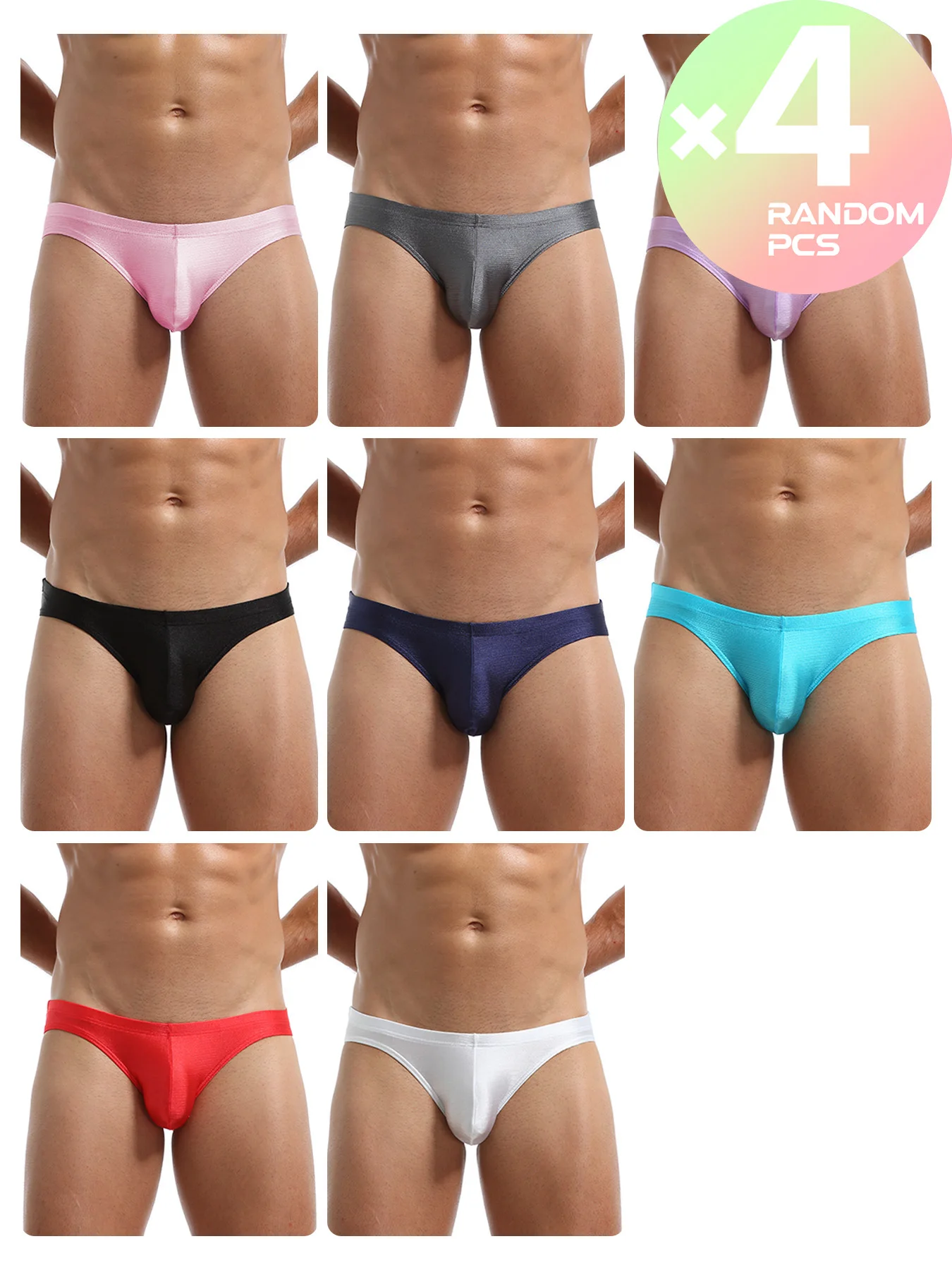 

Мужское нижнее белье из ледяного шелка, мужские дышащие бесшовные трусы, мужские тонкие однотонные сексуальные трусики с U-образным мешочком, Cuecas 2/3/4 шт., S-XL