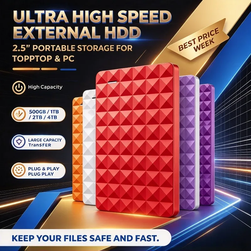 Original 2.5" Portable External Hard Drive 500GB-4TB USB3.0 Ultra High Speed Expansion Storage For Laptop Internal PC Data Fast.