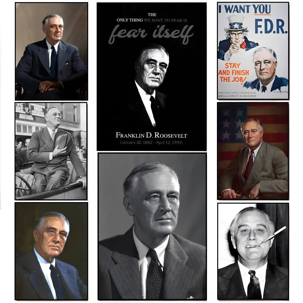 Historical Figure Politics F-Franklin D Roosevelt Poster Elegant Indoor Artwork Design & Contemporary Home Decor