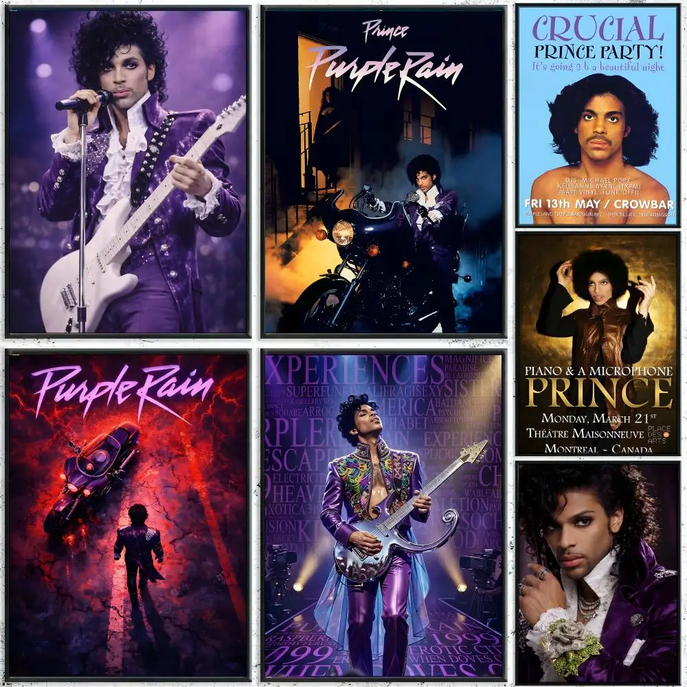 Prince Rogers Nelson Concert Rock Music Poster HD Waterproof Wall Decal for Study, Living Room & Garage, Great Gift for Fans