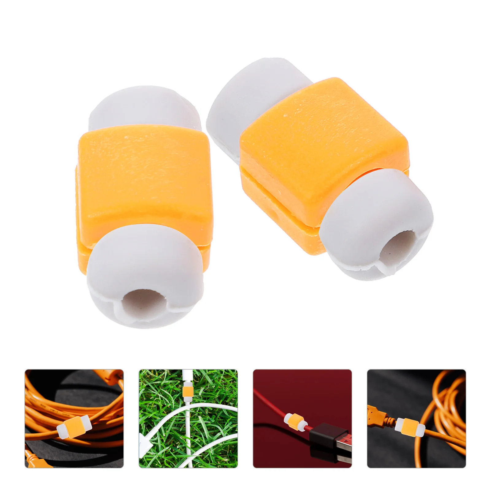 

10Pcs USB Cable Protector Anti Breaking Sleeve Charging Cord Saver Silicone ABS Data Line Protective Cover Compatible for All