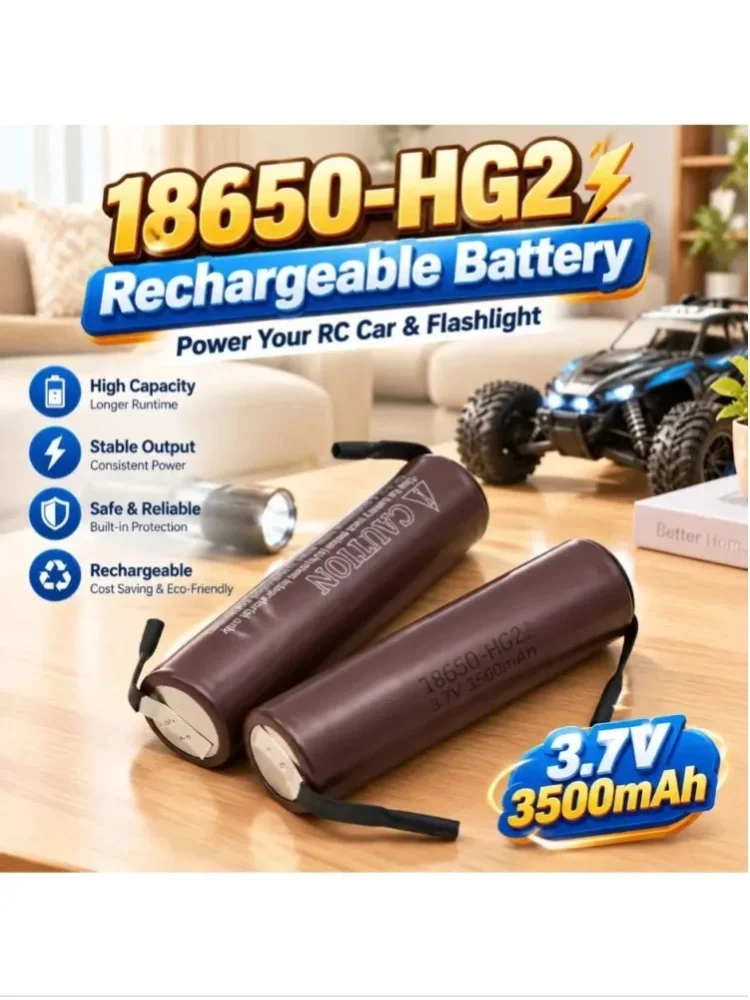 EU-Lager, schneller Versand, neue 18650-Lithiumbatterie, 3200 mAh, 3,7 V, 25 A, 18650 HG2, Hochleistungs-Werkzeugbatterie, 18650, wiederaufladbare Batterie + Nickelblech.