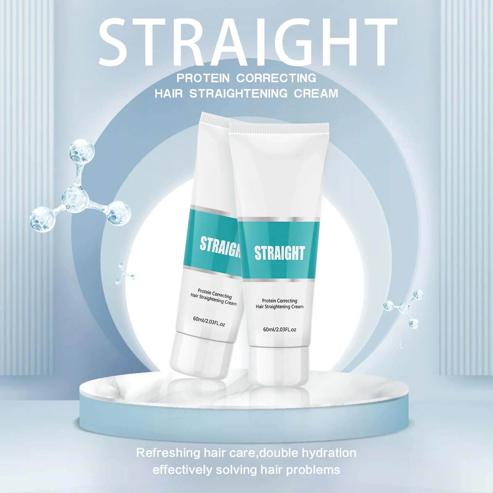 كريم استقامة البروتين 60 مللي علاج بلسم الشعر تنعيم الشعر المجعد التالف إصلاح سبليت ينتهي الكولاجين المخصب