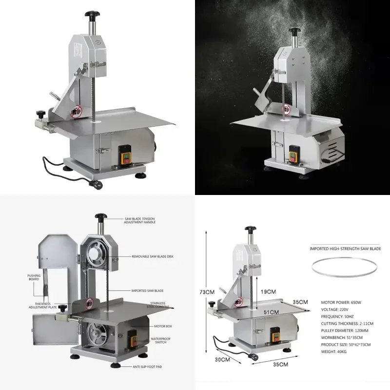 Commercial Desktop Electric Bone Saw Cutter Bone Cutter Small Bone Processor Household Electric Saw Cutting Machine