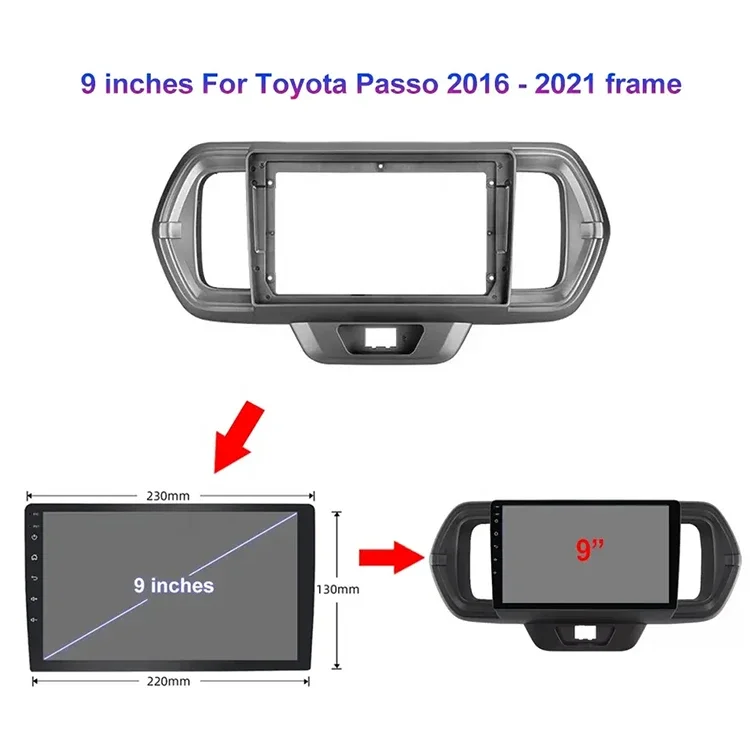 Professional Factory 2.5D Tempered Glass Screen Cd Player With Usb Navigation System Car Radio For Toyota Passo 2016 - 2021