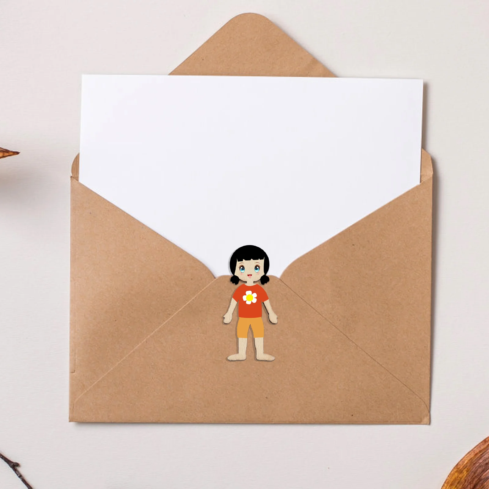 

50Pcs DIY Girls Figure Shape Wood Cutouts Unfinished Wooden Chips Kids Hand-Painted Craft Wooden Embellishments Decoration
