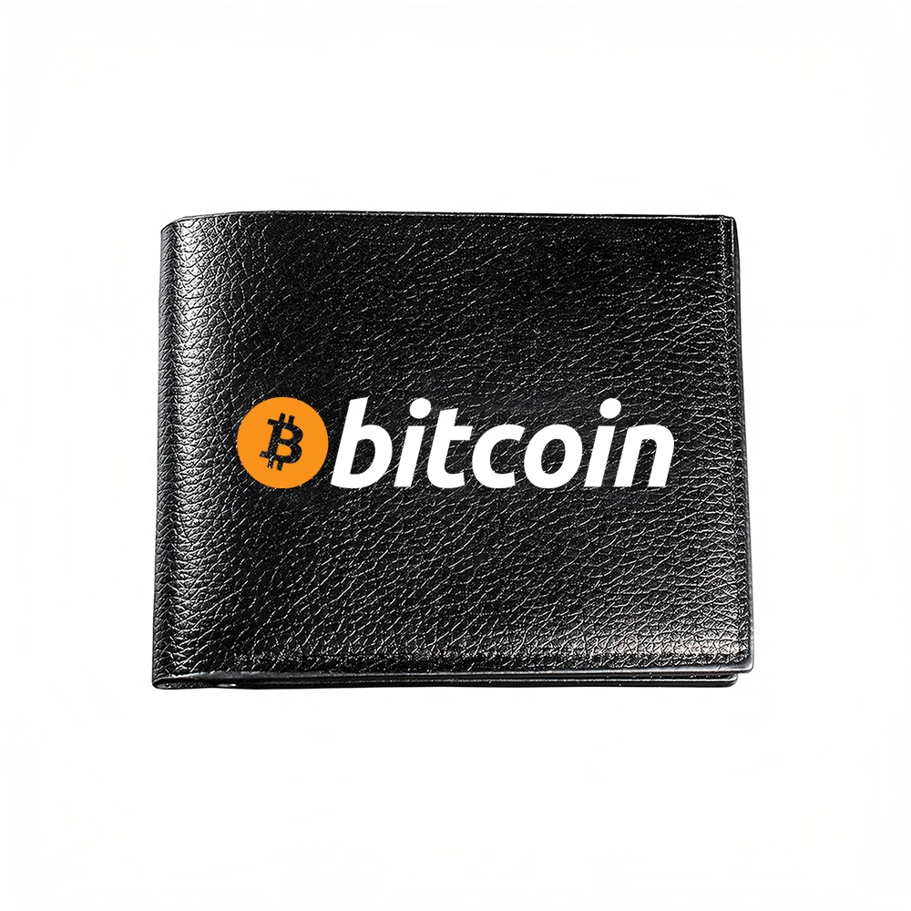 Bitcoin Logo Men's Wallet Card Holder Casual Business Fashion Print Design Stylish Everyday Accessory for Modern Lifestyle