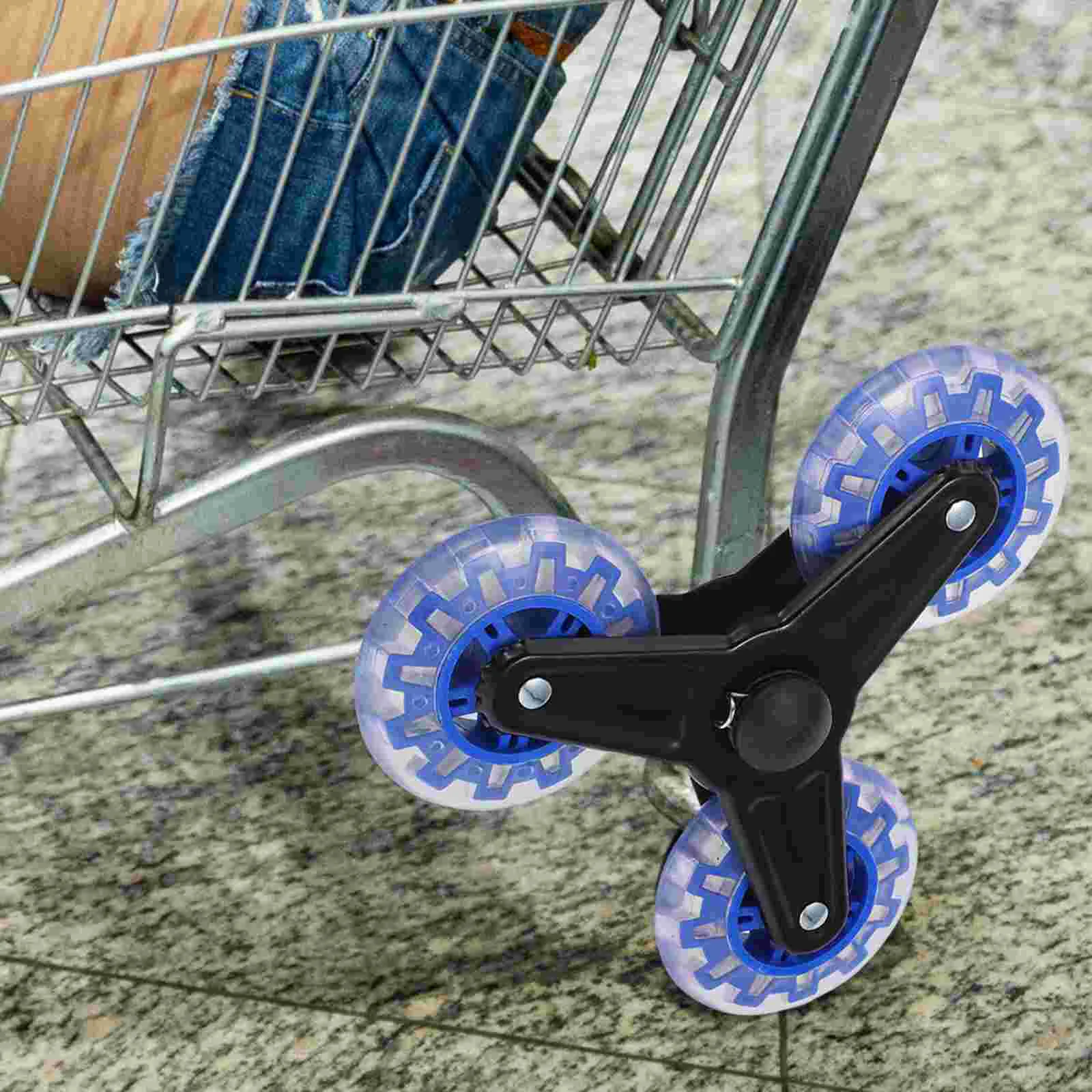 Roda de compras para escada, carrinho de escalada, dolly inflável com substituição para compras dobráveis