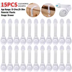 1-15pcs Child Safety Cabinet Lock Baby Security Protection Drawer Door Cabinet Lock Plastic Protection Kids Safety Door Locks